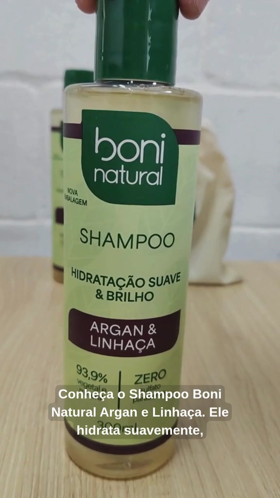 Shampoo Natural Vegano Argan E Linhaça 300ml