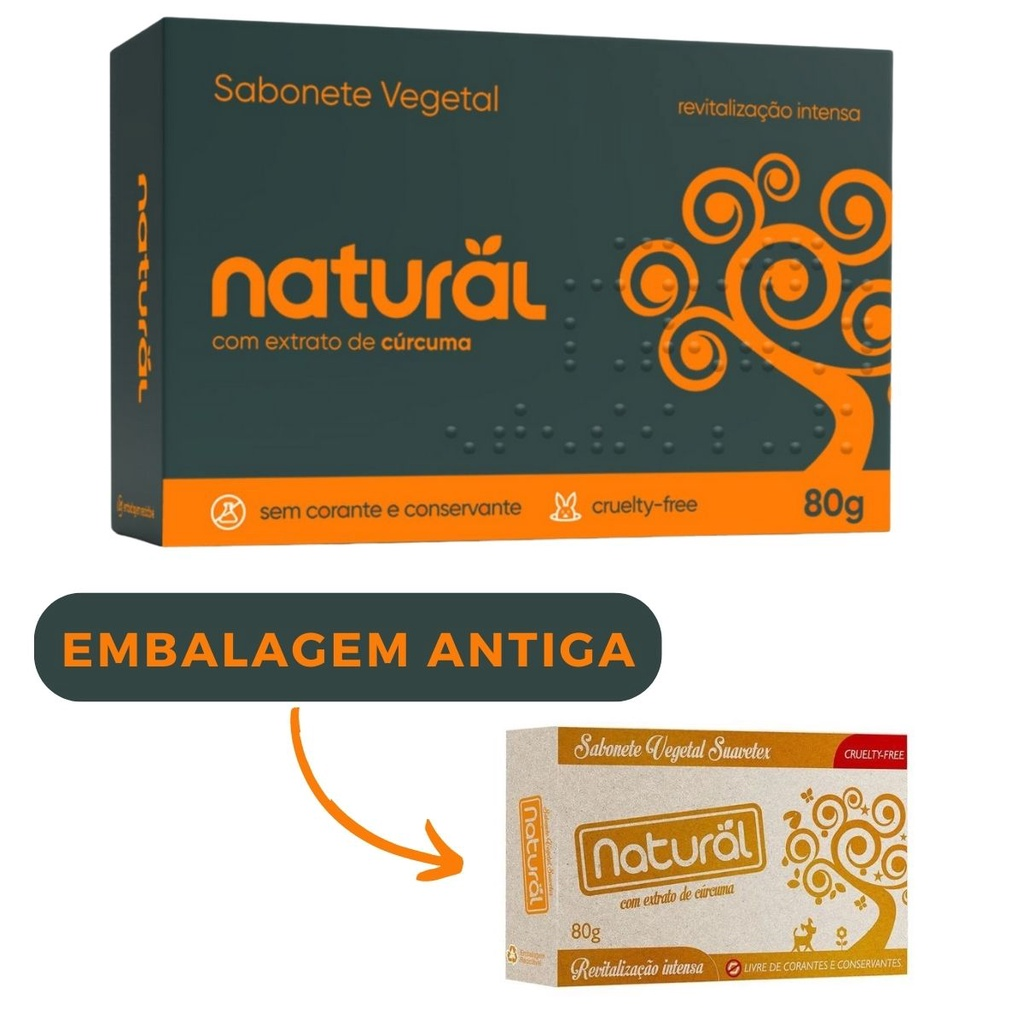 Kit 10 Sabonete Natural Com Extrato De Cúrcuma 80g - Orgânico Natural