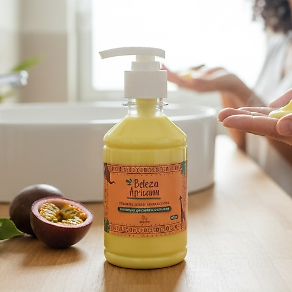 Máscara capilar reconstrutora de maracujá, girassol e aloe vera | Beleza Africana.