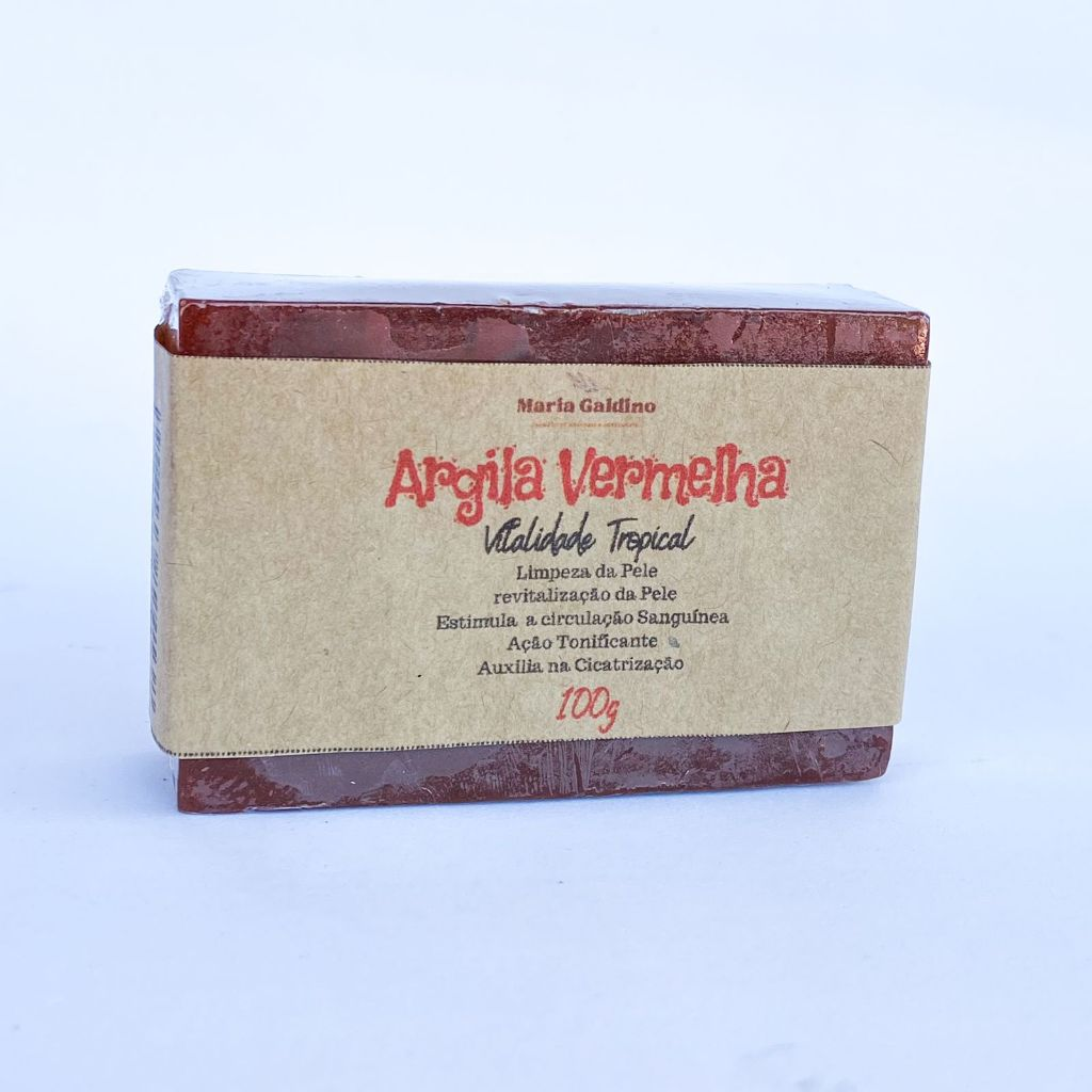 Sabonete de Argila Vermelha e Aloe vera Artesanal Facial