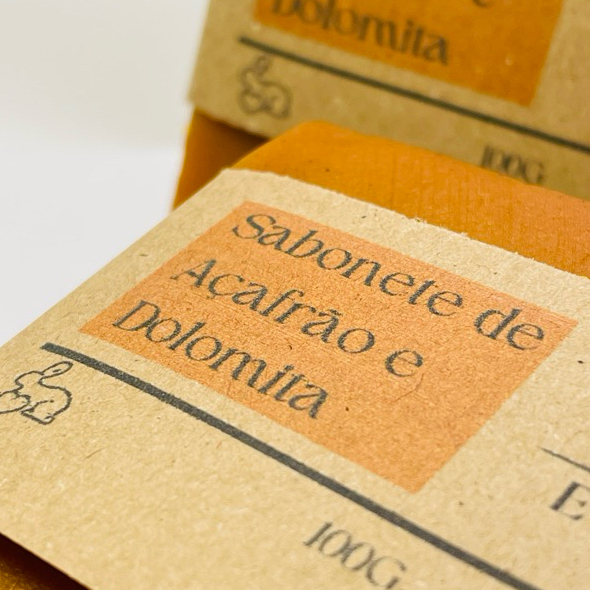Kit 5 Sabonetes de Açafrão e Dolomita Natural