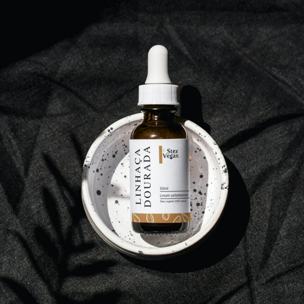 Óleo Vegetal de Linhaça Dourada 100% Natural e Puro 50mL | Reduz Rugas, Controla Frizz, Melhora Elasticidade da Pele