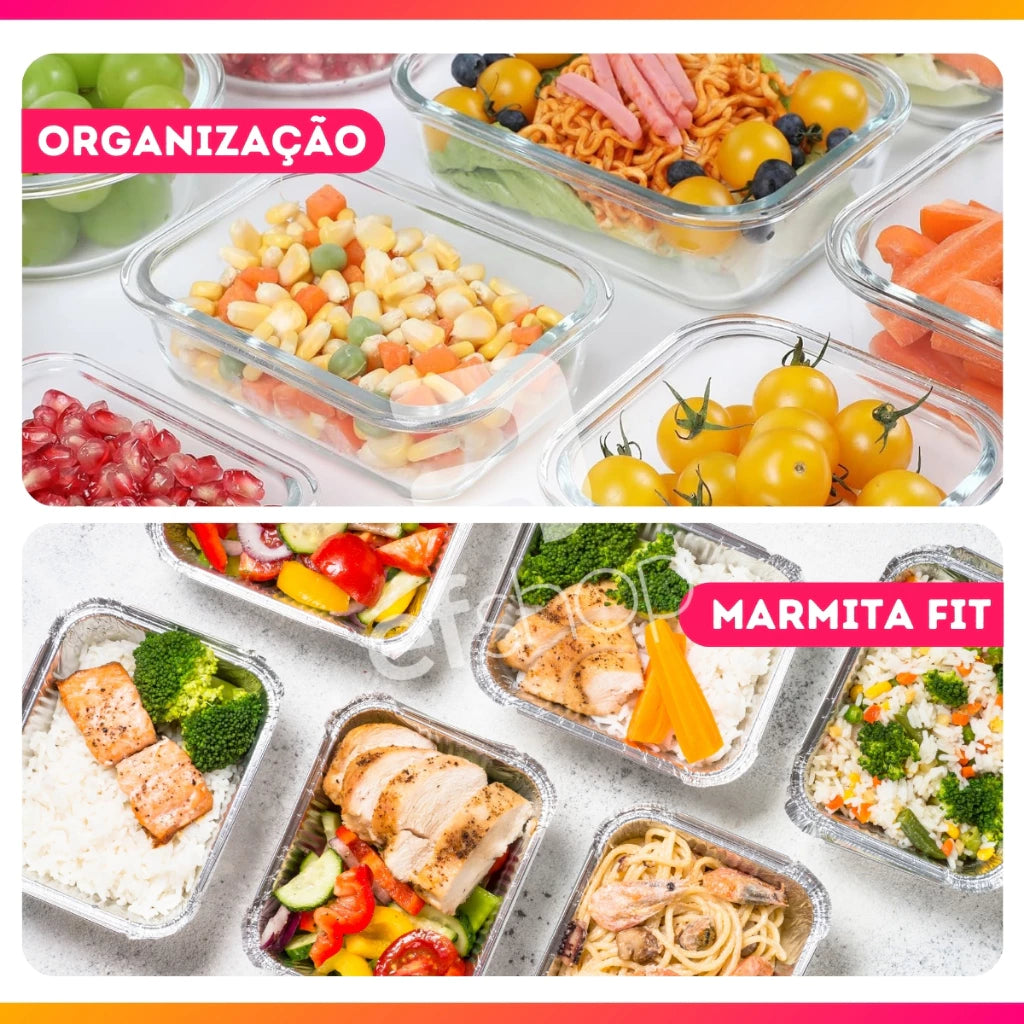 Pote de Vidro para Marmita Jogo 2/4/5/6/8/10