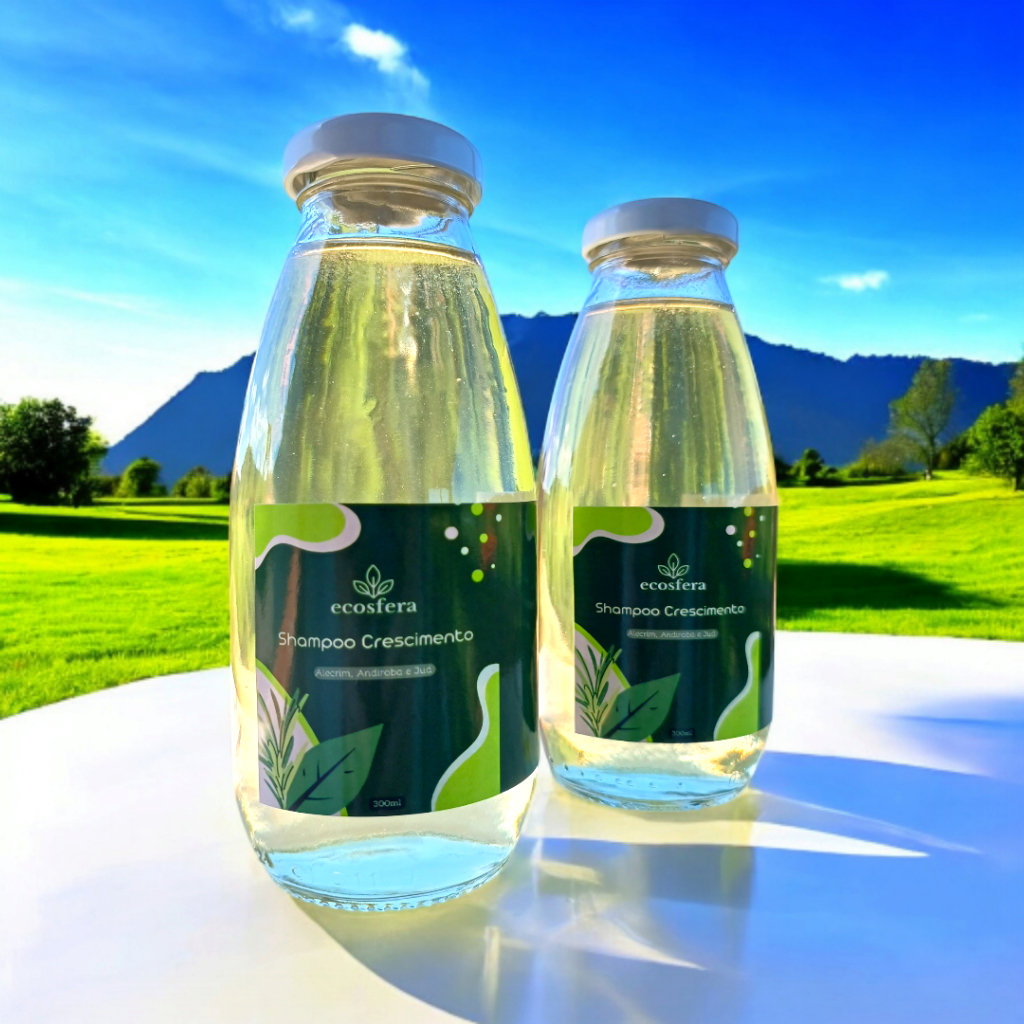 Shampoo para Crescimento Alecrim, Andiroba Juá - Sem Sal - Vegano, 300ML