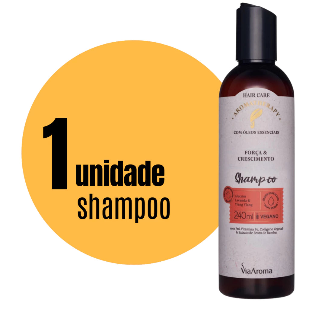 Shampoo Via Aroma - Força e Crescimento - Vegano