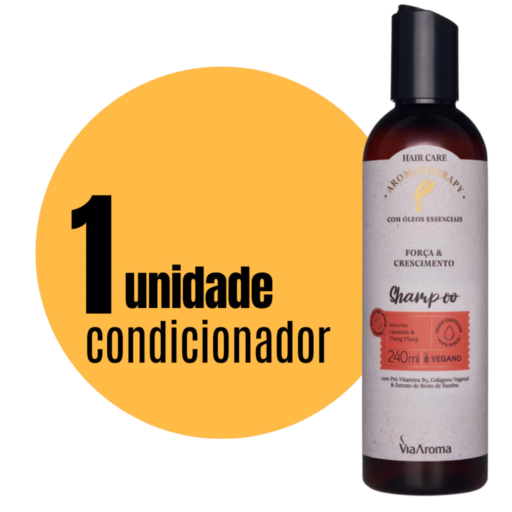 Shampoo Via Aroma - Força e Crescimento - Vegano