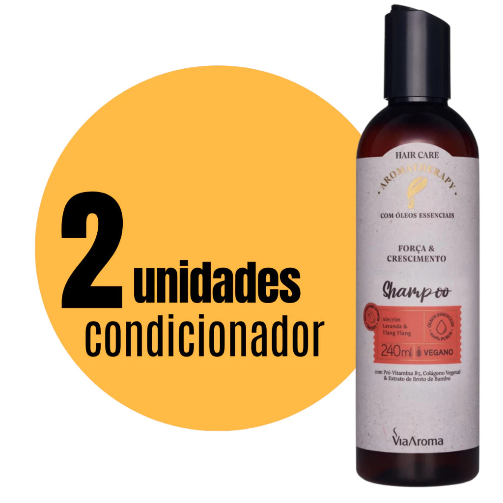 Shampoo Via Aroma - Força e Crescimento - Vegano