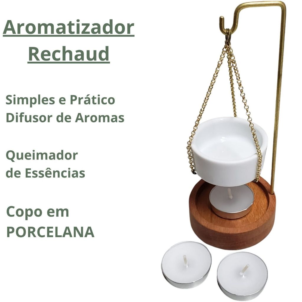 Difusor de Aromas Queimador de Essências Odorizador Perfumador Fragância para Casa Recho Metal