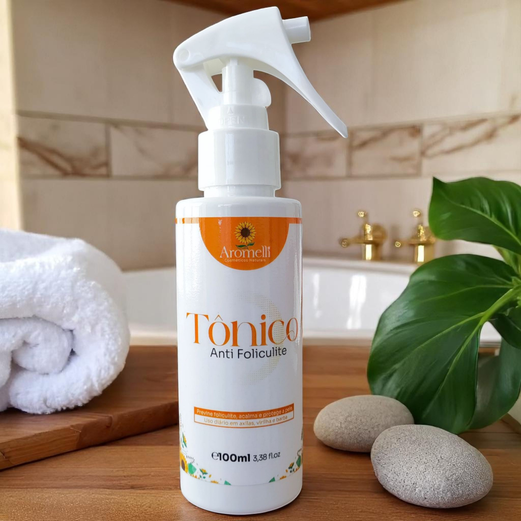 Tônico Anti Foliculite Natural - Açafrão/Aroeira/Barbatimão/Hamamélis/Lavanda - Vegano - 100ml