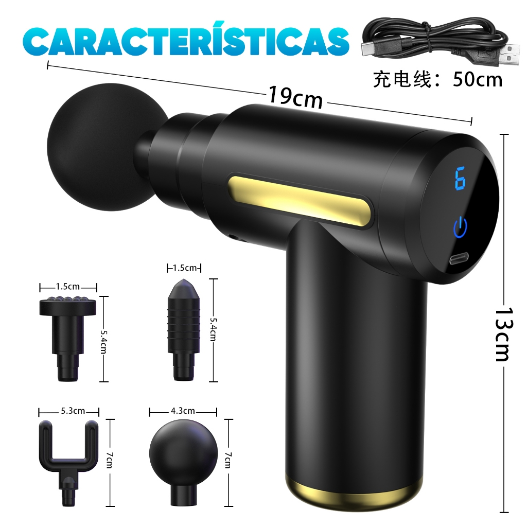 Pistola de massagem elétrica, massageador de tecidos profundos