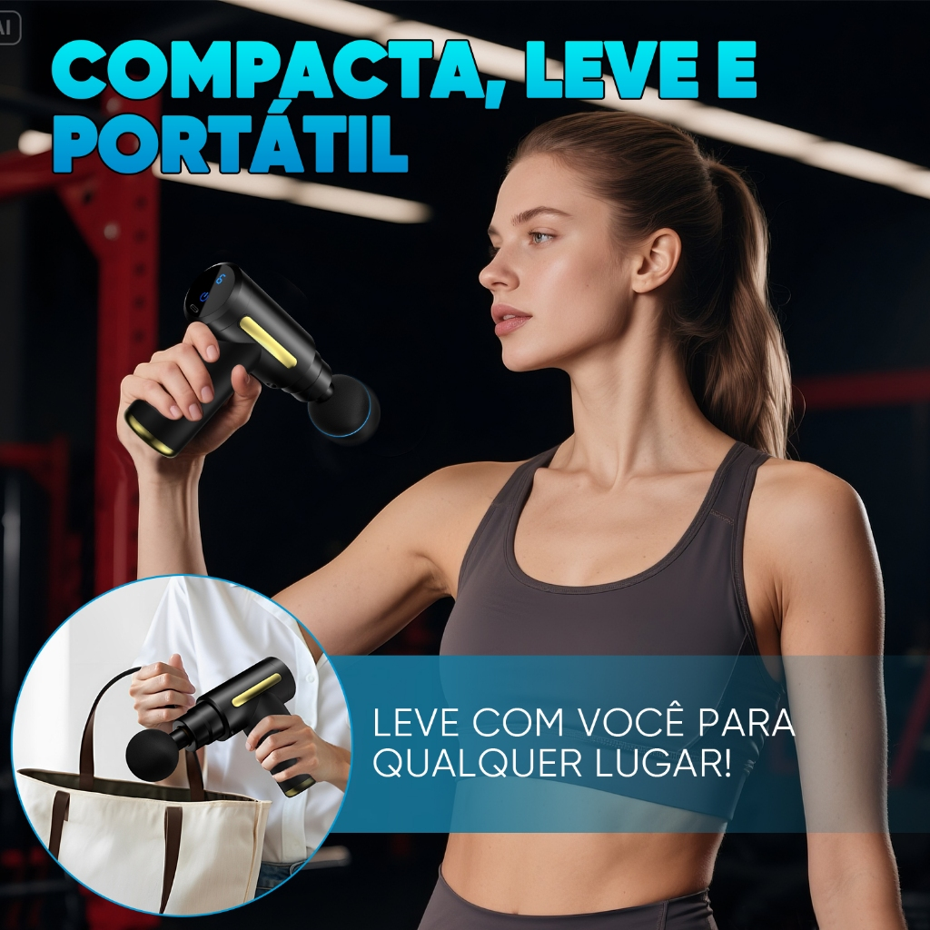 Pistola de massagem elétrica, massageador de tecidos profundos