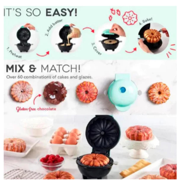 220v Mini Máquina Elétrica para Assar Bolos Antiaderente - Faz Quiche, Ovos e Bolos   4 Cor