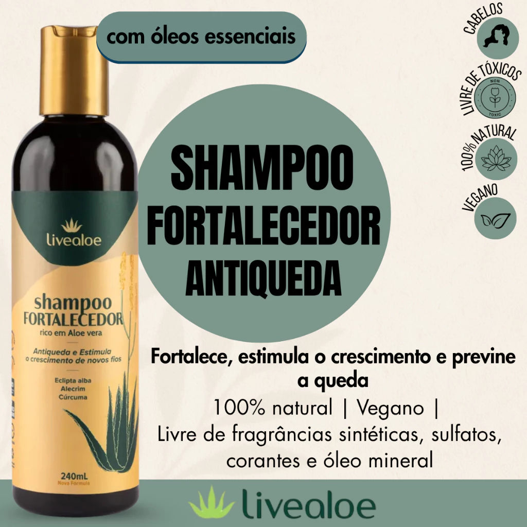 Shampoo Natural Fortalecedor Antiqueda Livealoe