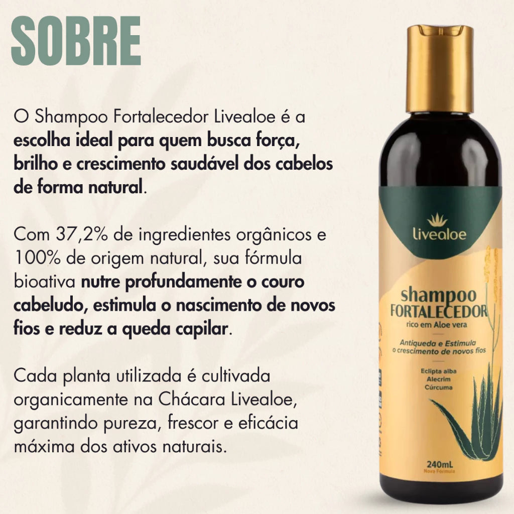 Shampoo Natural Fortalecedor Antiqueda Livealoe
