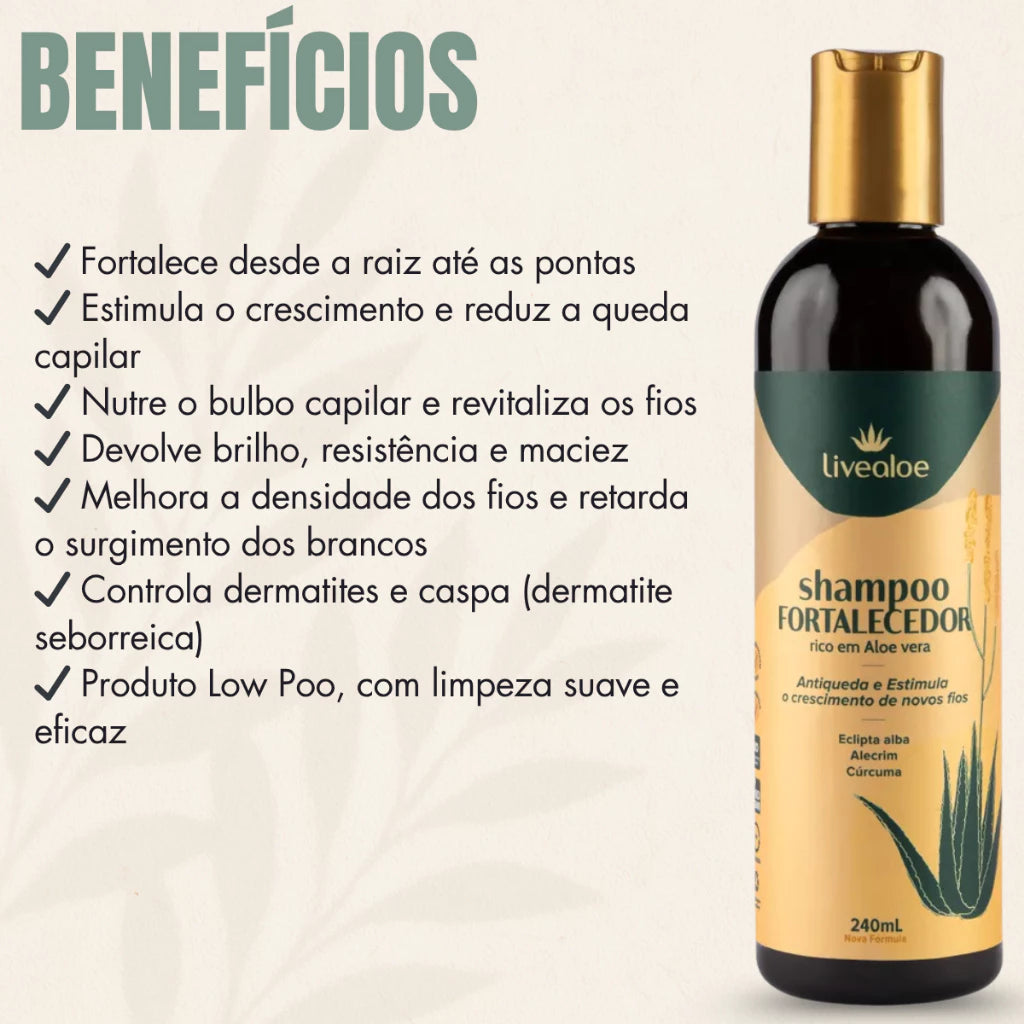 Shampoo Natural Fortalecedor Antiqueda Livealoe