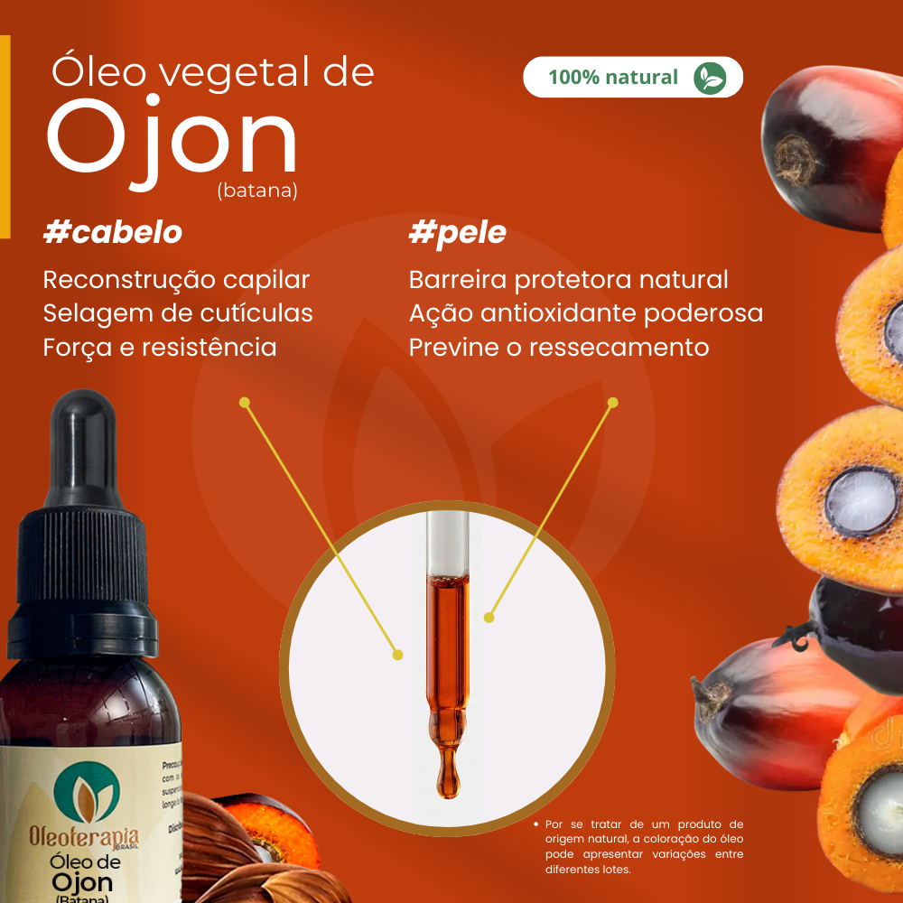 Óleo de Ojon Batana Puro - 100% natural uso Capilar e Corporal Reconstrução Capilar Brilho Antifrizz