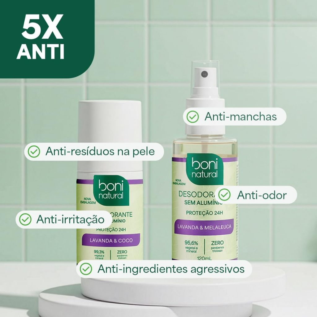 Desodorante Roll-On Lavanda e Coco 55ml Boni Natural