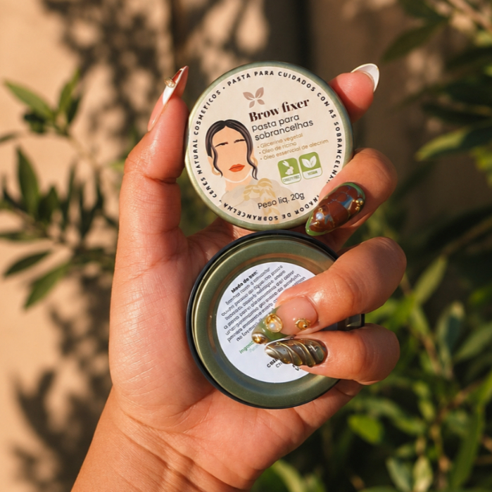 Brow Fixer Pastiha Sobrancelha Efeito Brow Lamination + Crescimento Natural Ricino e Alecrim