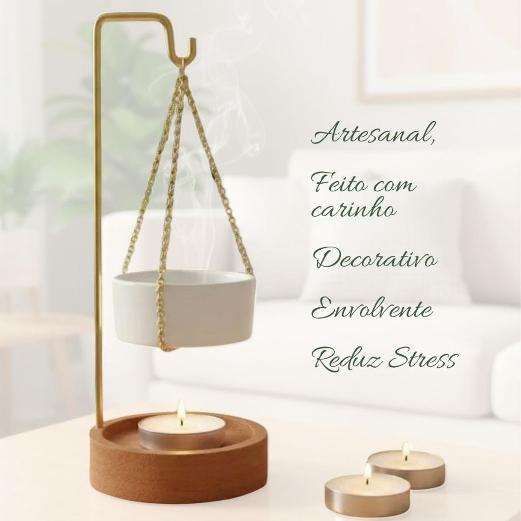 Difusor de Aromas Queimador de Essências Odorizador Perfumador Fragância para Casa Recho Metal