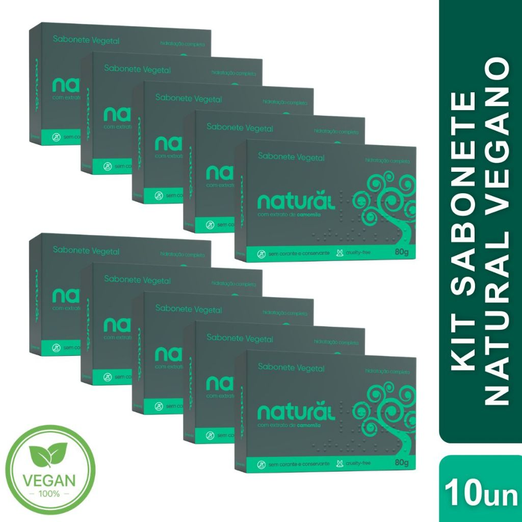 Kit 10 Sabonete de Camomila 80g - Orgânico Natural