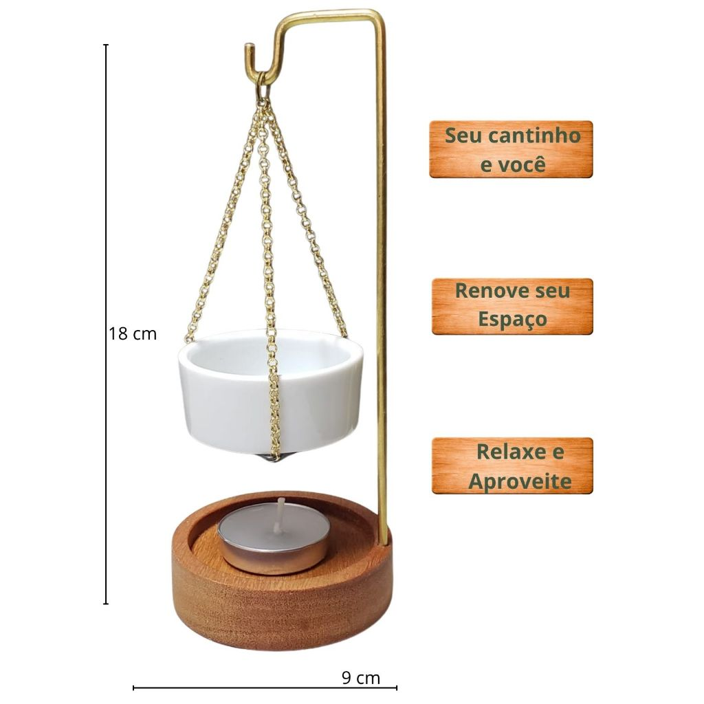 Difusor de Aromas Queimador de Essências Odorizador Perfumador Fragância para Casa Recho Metal