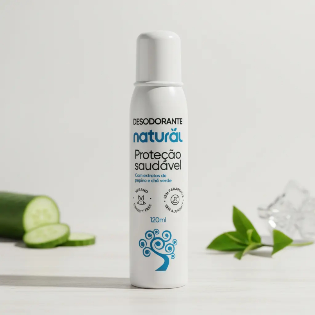Desodorante Spray Orgânico Natural Pepino e Chá Verde 120ml