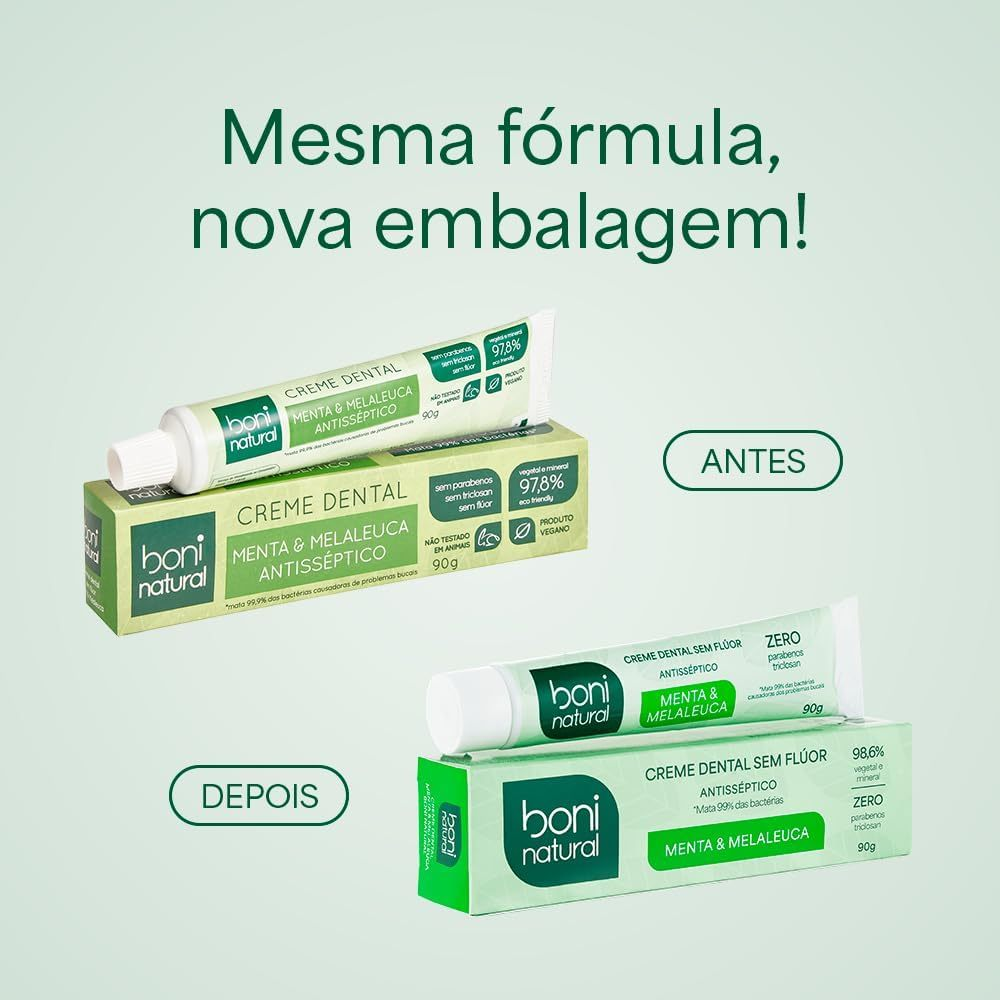 Creme Dental Boni Natural Menta e Melaleuca 90g Boni Natural