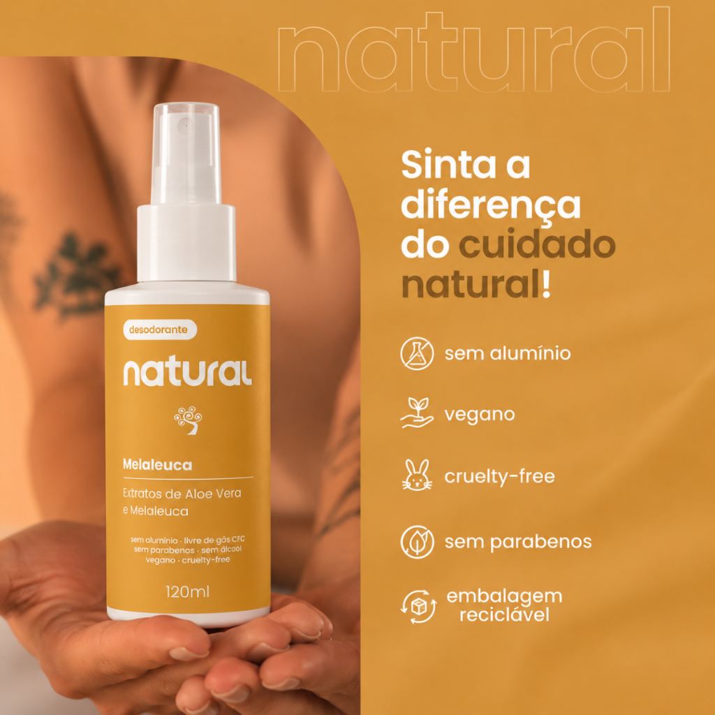 Desodorante Spray Orgânico Natural Melaleuca E Aloe Vera 120ml