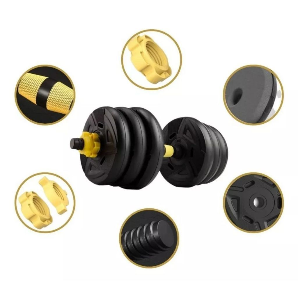 Kit de Halteres Treino 20 Kg Bonafit 3 em 1 Musculação Ajustável Segurança e Durabilidade + Ebook