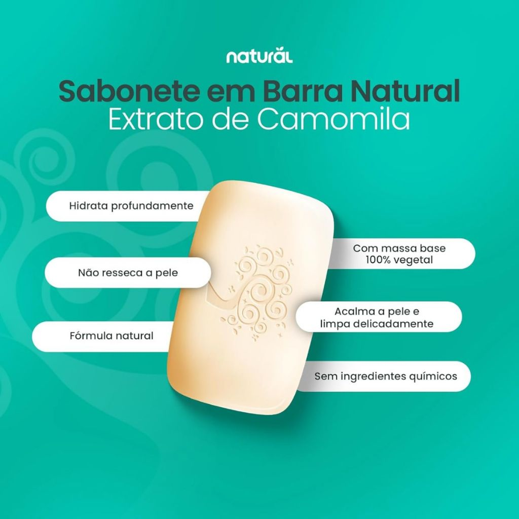 Kit 10 Sabonete de Camomila 80g - Orgânico Natural