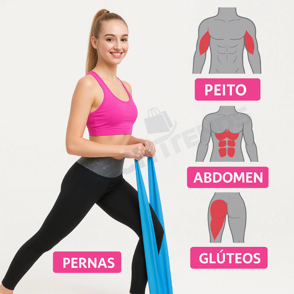 Kit 5 Elástico de Treino Mini Band + Elástico Tensão Extensor Exercício Treino Funcional Fisioterapia em Casa