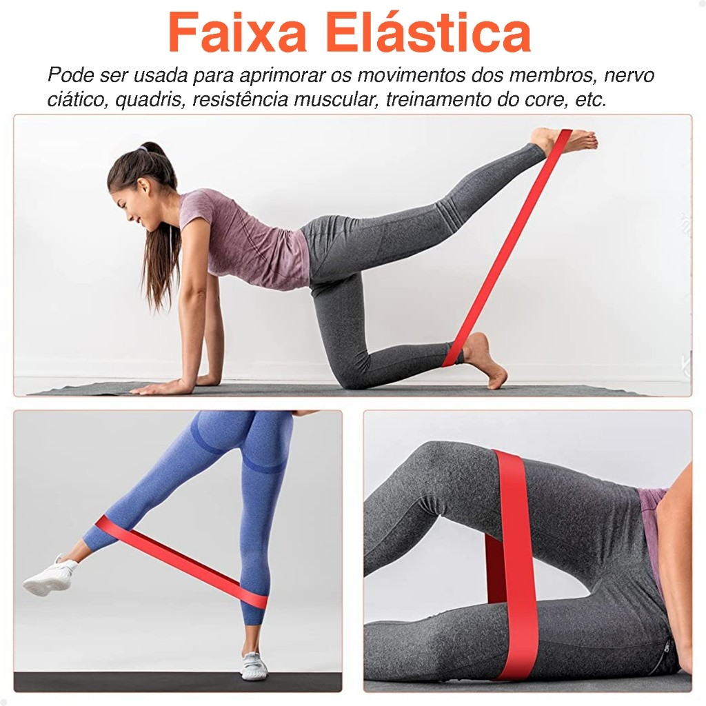 Kit Completo 4x1 Lorben Rolo de Massagem Bastão Miosfascial Bola Lacrosse Faixa Elástica Band Bolsa