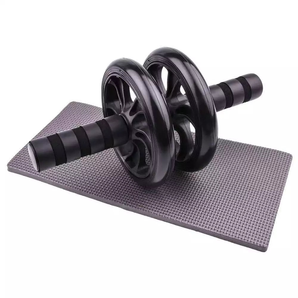 Kit Fitness 6 em 1 Roda Abdominal Flexão Corda Elástico Hand Grip Tapete Treino em Casa