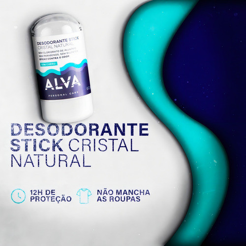 Desodorante Orgânico Krystall Stick Sensitive Alva 60g Vegan