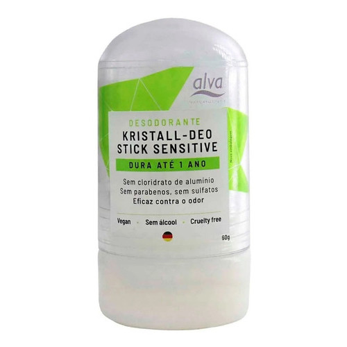 Desodorante Orgânico Krystall Stick Sensitive Alva 60g Vegan