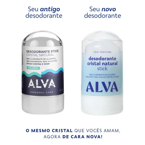 Desodorante Orgânico Krystall Stick Sensitive Alva 60g Vegan