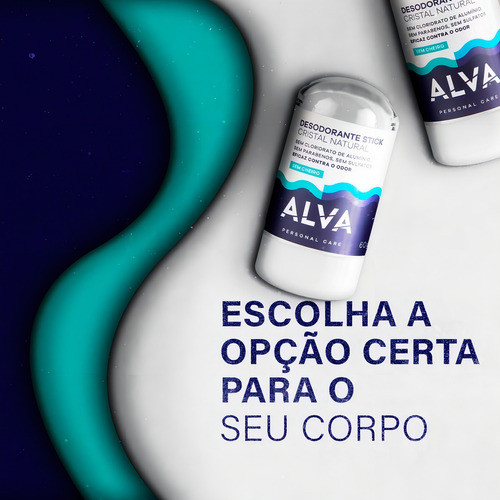 Desodorante Orgânico Krystall Stick Sensitive Alva 60g Vegan